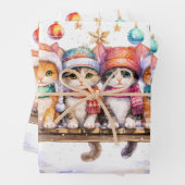 Kittens Celebrating Christmas, cuddly and cute, Inpakpapier Vel (In situ)
