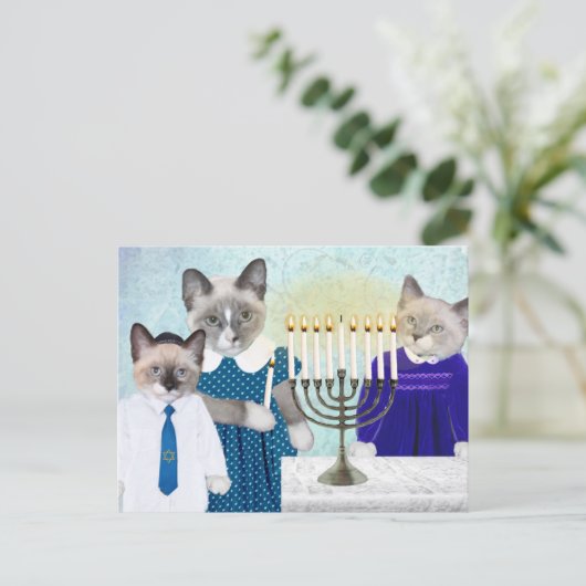 Kittens Chanoeka Briefkaart (Staand voorkant)