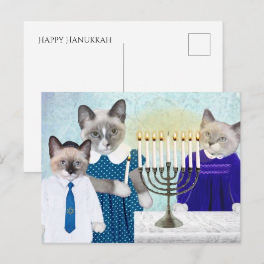 Kittens Chanoeka Briefkaart (Voorkant / Achterkant)