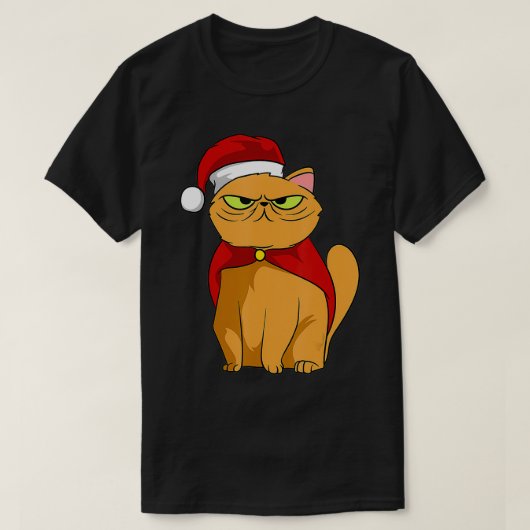 Kittens Christmas cat with evil eye grumpy cats T-shirt (Design voorkant)