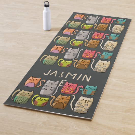 KITTENS , CUTE CATS, CATS DRAWING YOGAMAT (In situ)