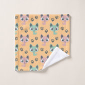 Kittens Cute Schattig Feline Cats Big Eyes Patroon Bad Handdoek (Wasdoekje)