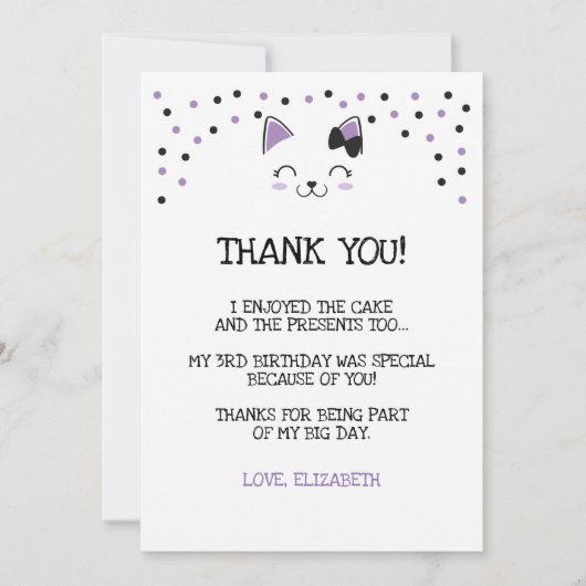 Kittens Dankkaart Kaart (Voorkant)