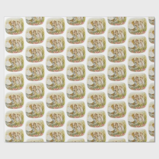  Kittens Design Nursery Baby shower Party Cadeaupapier (Vlak)