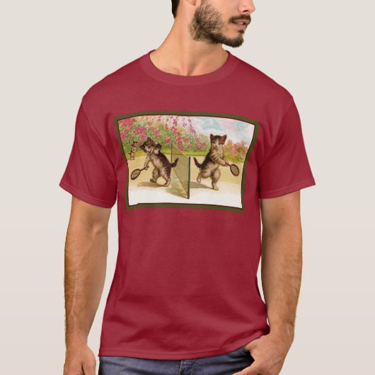  kittens die Cat Tennis spelen T-shirt (Voorkant)