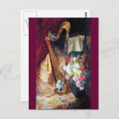 Kittens die Harp Muziek afspelen Briefkaart (Voorkant / Achterkant)