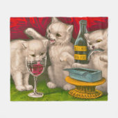 Kittens die sardines drink en eet fleece deken (Voorkant (Horizontaal))