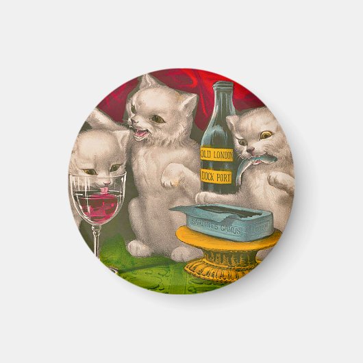 Kittens die sardines drink en eet magneet (Voorkant)