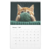 Kittens die spelen met Ball of Wool Kalender (Feb 2027)