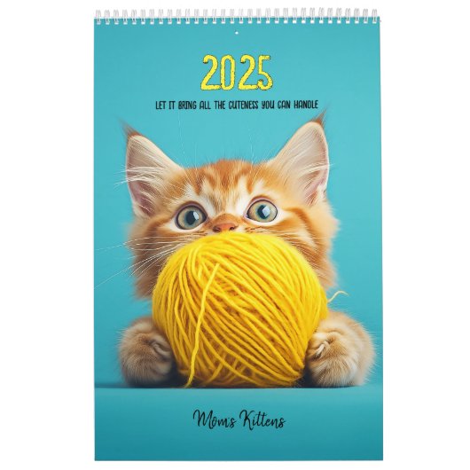 Kittens die spelen met Ball of Wool Kalender (Hoes)