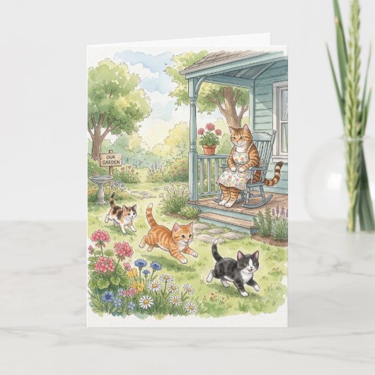 Kittens die tikkertje spelen kaart (Voorkant)