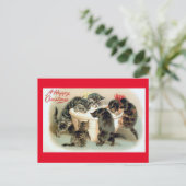 Kittens, een prettige kerst. briefkaart (Staand voorkant)
