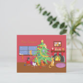 Kittens' eerste kerst feestdagenkaart (Staand voorkant)