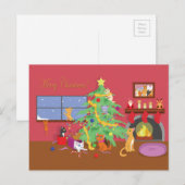 Kittens' eerste kerst feestdagenkaart (Voorkant / Achterkant)
