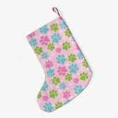 Kitten's eerste kerst roze en groen kleine kerstsok (Achterkant (Hangend))