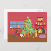 Kittens eerste kerstfeest feestdagenkaart (Voorkant / Achterkant)