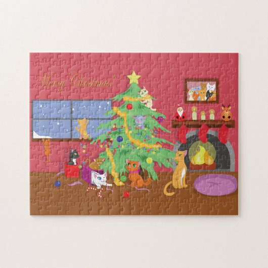 Kittens eerste kerstfeest legpuzzel (Horizontaal)