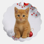 Kittens eerste kerstfeest ornament kaart (Achterkant)