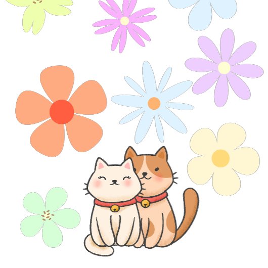 Kittens en bloemen t-shirt