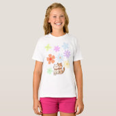 Kittens en bloemen t-shirt (Voorkant volledig)