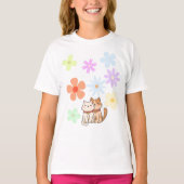 Kittens en bloemen t-shirt (Voorkant)