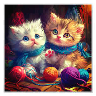 Kittens En Garens Kunst Foto Afdruk