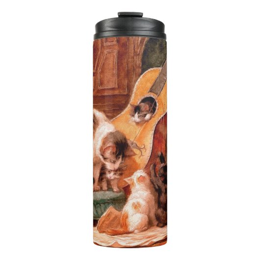 Kittens en Guitar - De Musicians  Kunst Thermosbeker (Voorkant)