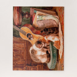 Kittens en Guitar - De Musicians Vintage Legpuzzel