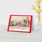 Kittens en Kerstmis Kat, Louis Wain Kaart (Gele Bloem)