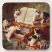 Kittens en Piano Bier Onderzetter (Voorkant)