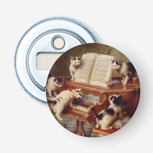 Kittens en Piano Button Flesopener (Voorkant)