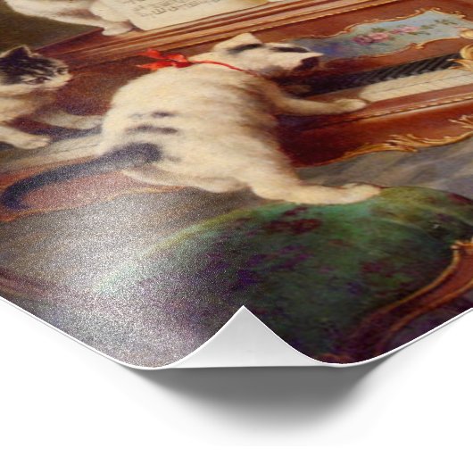 Kittens en Piano Foto Afdruk (Hoek)