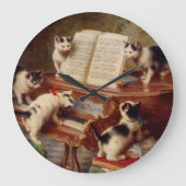 Kittens en Piano Grote Klok (Voorkant)