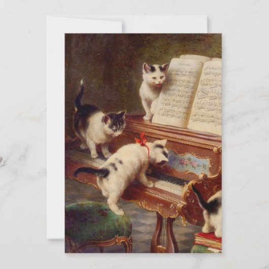 Kittens en Piano Kaart (Voorkant)