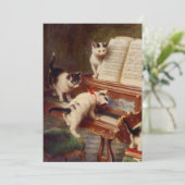 Kittens en Piano Kaart (Staand voorkant)