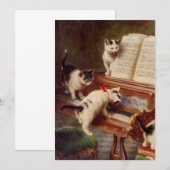 Kittens en Piano Kaart (Voorkant / Achterkant)