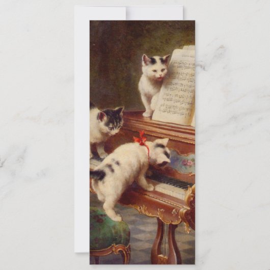 Kittens en Piano Kaart (Voorkant)