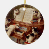 Kittens en Piano Keramisch Ornament (Voorkant)