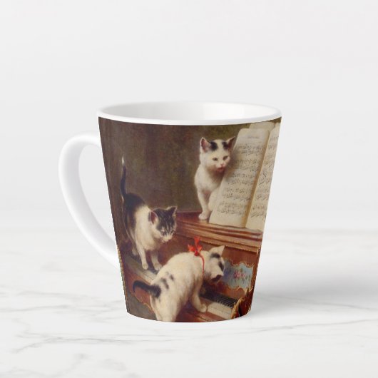 Kittens en Piano Latte Mok (Linkerhoek)