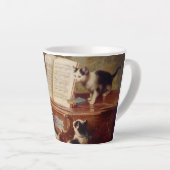 Kittens en Piano Latte Mok (Rechterhoek)