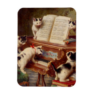 Kittens en Piano Magneet