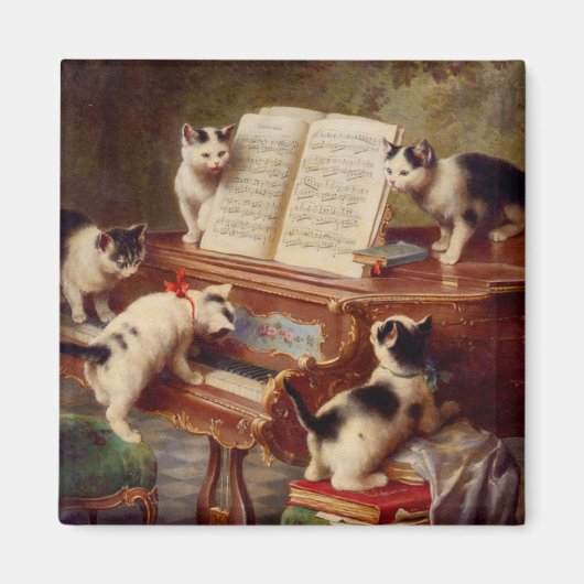 Kittens en Piano Magneet (Voorkant)