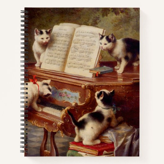 Kittens en Piano Notitieboek (Voorkant)