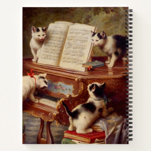 Kittens en Piano Notitieboek (Achterkant)