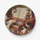Kittens en Piano Papieren Bordje (Voorkant)