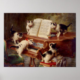 Kittens en Piano Poster