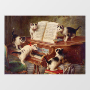 Kittens en Piano Raamsticker
