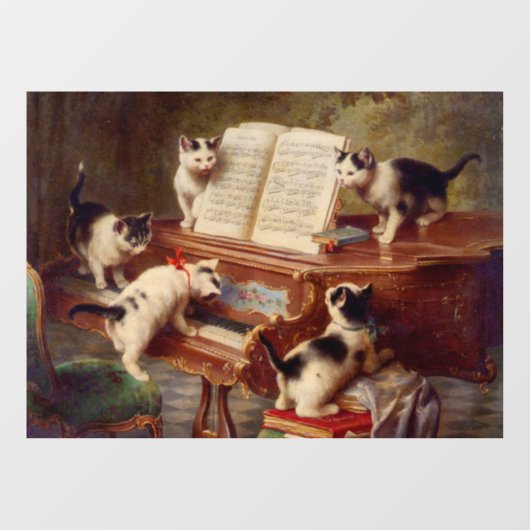 Kittens en Piano Raamsticker (Vel)