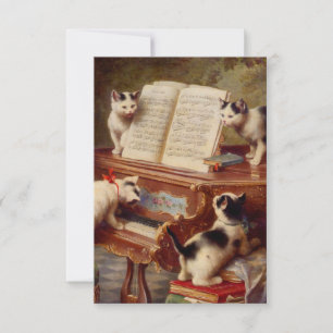 Kittens en Piano RSVP Kaartje