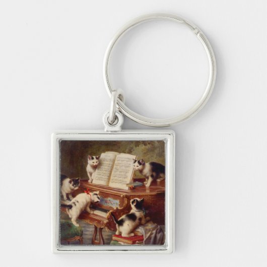 Kittens en Piano Sleutelhanger (Voorkant)